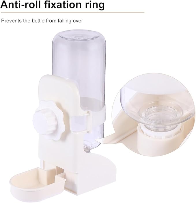Pet Water Dispenser Automatic Hanging Gravity Waterer 500Ml Large Capacity White Water Feeder for Dogs and Cats Suitable for Travel and Home Use