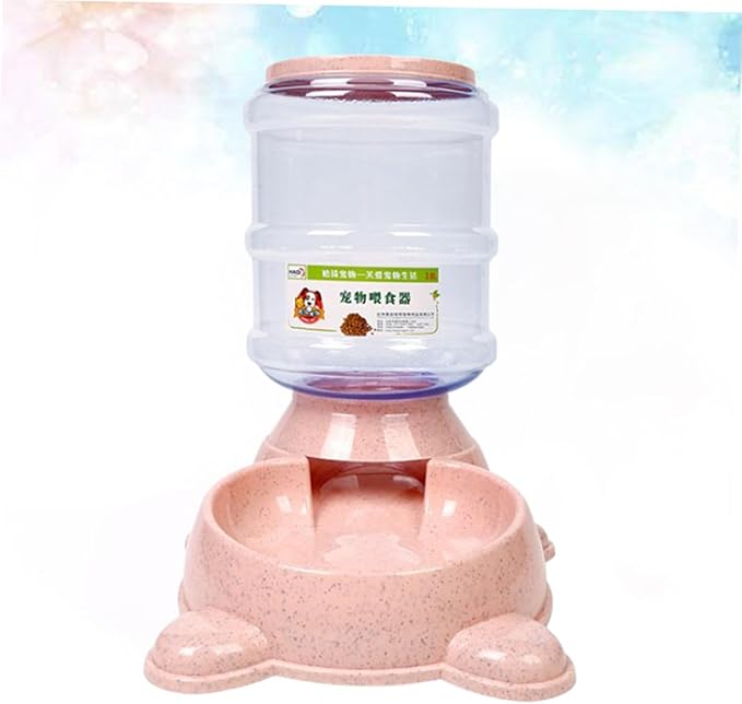 1 PC Adorable Bear Shaped Pet Feeder Refillable Food Dispenser and Holder for Capacity Automatic Food Bowl Easy to Design for Home and Shop Pink