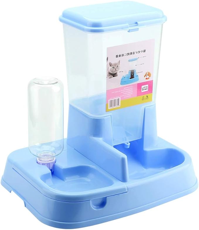 Pets Feeder, Automatic Pet Feeder Detachable Food Dispenser Water Bottle Cats Dogs Feeding Tool