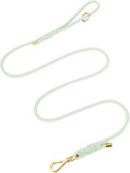 Durable Handwoven Dog Leash for Small & Medium Dogs, 5/16 inch Rope Lead with Anti-Tangle Swivel Clip, Soft & Lightweight, 5FT Long – Ideal for Daily Walking & Training (Light Green)