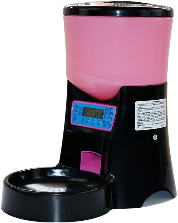 Pink pet cat and Dog Timing quantitative Intelligent Feeder Automatic Feeder 4 Meals can be Recorded Bowl Food Dispenser Large Capacity