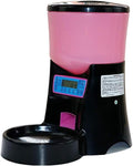 Pink pet cat and Dog Timing quantitative Intelligent Feeder Automatic Feeder 4 Meals can be Recorded Bowl Food Dispenser Large Capacity