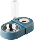 Automatic Dog and Cat Food and Water Bowl Feeder with Anti-Spill Design, Blue Pet Feeding Dish for Small to Medium Dogs and Cats, Sturdy Bowl for Home Use