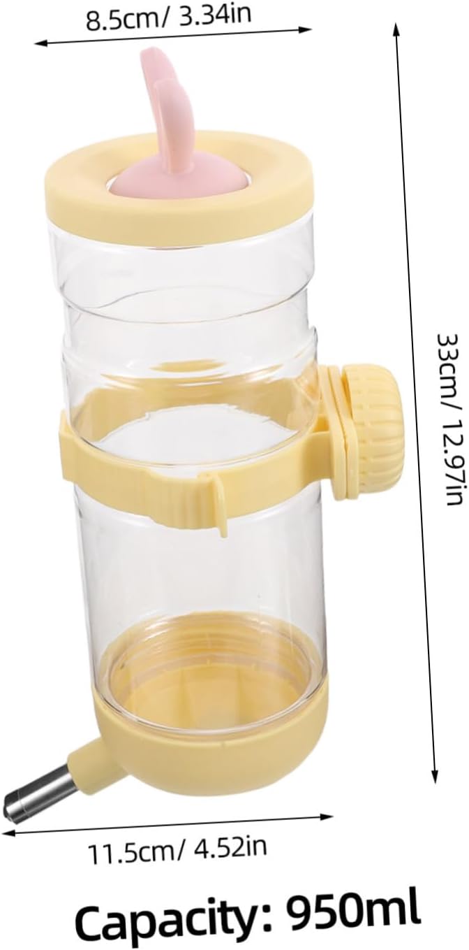 ibasenice Hanging PET Water Dispenser for Dogs and Cats 950ml No-Leak Drinking Bottle Cage Hook Automatic Water Feeder for Crates and Cages for Travel and Home Use
