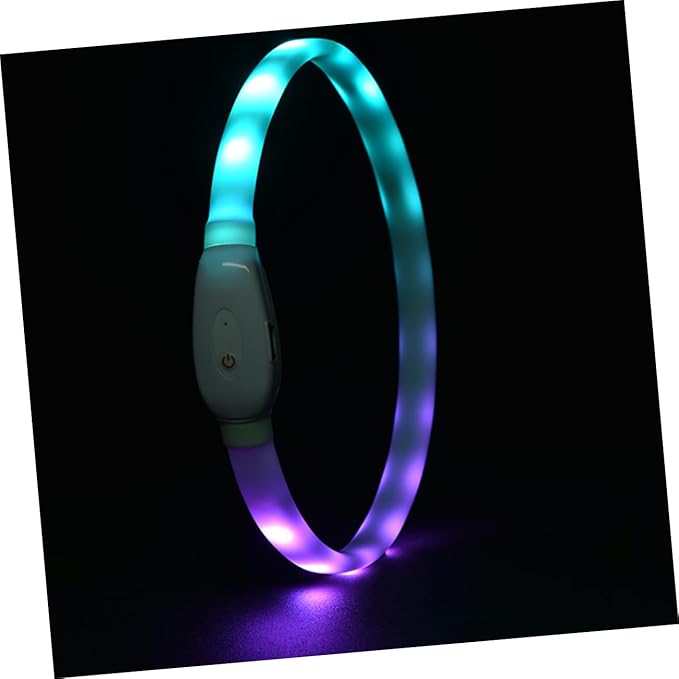 VICASKY 1set USB Rechargeable Night Glowing Led Dog Collar Cuttable Pet Collar for Safety Comfortable Wear for Outdoor Use