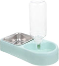 ERINGOGO Detachable Hanging Dog Feeder with Automatic Water Refill, Anti-Skid Pet Food Bowl Set for Cats and Dogs, Blue Cage-Mounted Raised Feeding Bowls for Crate Use