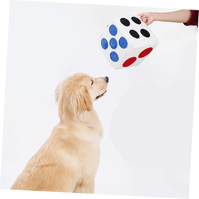 Plush Dog Dice White for Pets Sniffing Training Plush with Invisible Zipper Soft Elastic Material Interactive for Puppy Play and Chewing