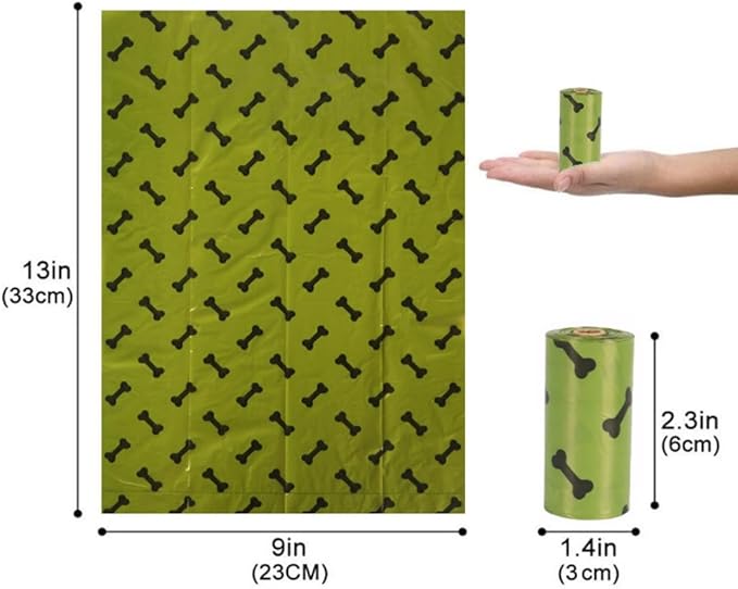 Thick & Strong Dog Poop Bags Scented, Large Capacity Leak Proof Tear Resistant Waste Bags, 6 Rolls 90 Bags for Outdoor Walking and Travel Fast Easy Cleanup (Green)