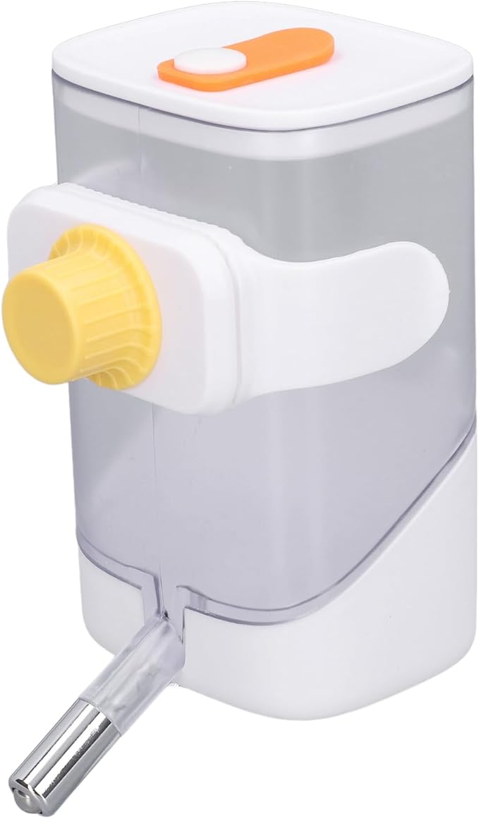 Pet Water Feeder, Food Grade Plastic Automatic Feeders Pet Water Dispenser with Stainless Steel Ball Cage Hanging Design for Cat Dog Rabbit, 3.9 x 4.7 x 6.9in