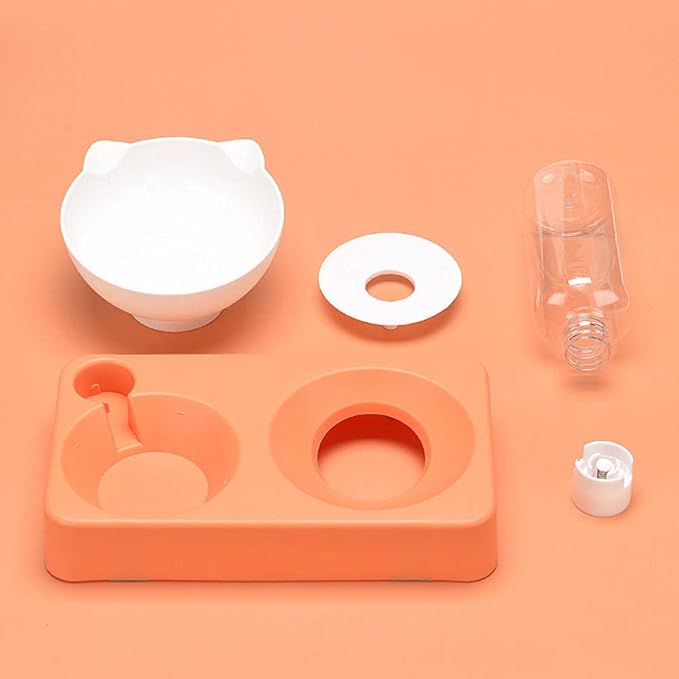 Dog Bowl Dog Dishes Cats and Dogs Automatic Drinking Water and Feeding Both Wrists Drinking Water Without Wet Mouth Pet Food Bowl Blue