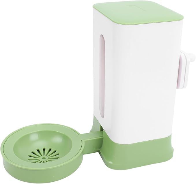 Pssopp 1.5L Automatic Pet Water Dispenser, BPAFree Durable Plastic, System for Dogs and Cats, Ideal for Cages and Travel (Green)