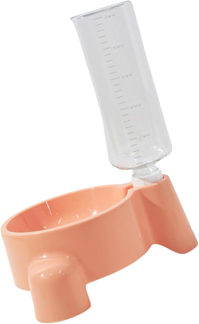 Elevated Pet Feeders with Removable Bottle 500ml Automatic Water Dispenser Dogs Detachable Cats and Water Bowl