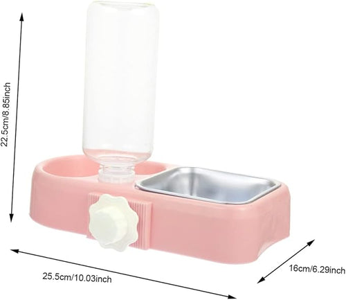 1Set Automatic Water Dispenser Pet Bowl Detachable Hanging Feeder for Dogs Cats Dual Bowl Design Easy Observation for Indoor Outdoor Use
