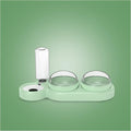 Pet cat Bowl Automatic Dog Food with Waterer Double Water Dispenser Drinking pet Supplies(Green)