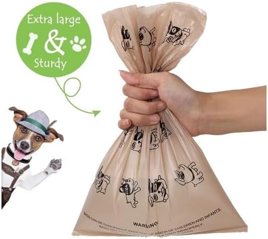 Biodegradable Dog Poop Bags with Coffee Scent – 90 Bags (6 Rolls) Extra Thick, Leak-Proof, Eco-Friendly and Safe for Hands