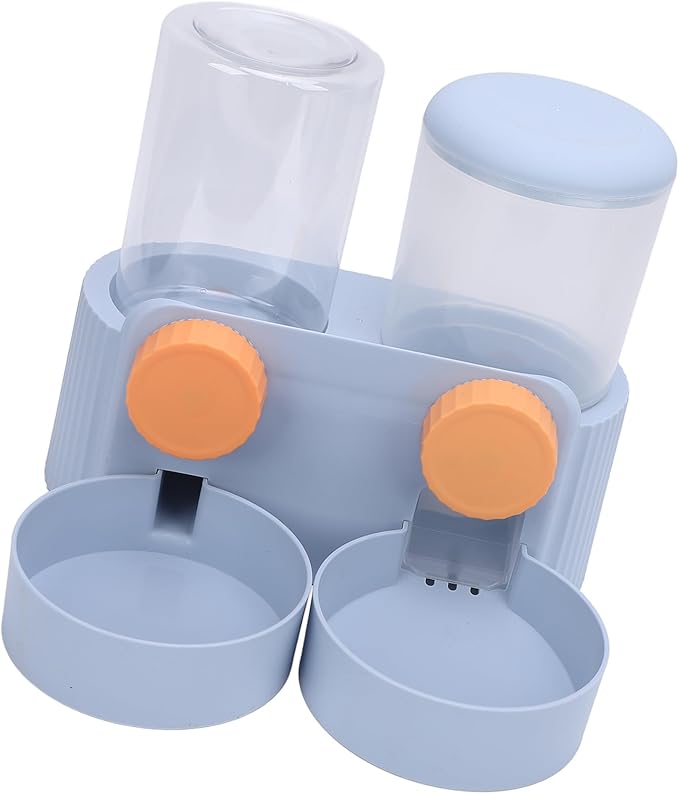 Automatic Pet Food Bowl and Water Dispenser, 2 in 1 Stainless Steel Bowls for Cats and Dogs, with Intelligent Scheduled Feeding, Space Saving Design, for Small Medium Pets (Blue)