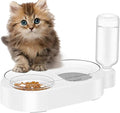 Double Dog Cat Bowls,Pets Water and Food Bowl Set,Pet Automatic Water Dispenser,Detachable Dog Glass Feeder Bowl No-Spill Pet Food Water Bowls Bottle for Small Or Medium Size Dogs Cats