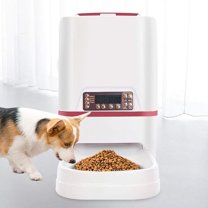 feeders Pet Intelligent Automatic Feeder Cat Dog Timer is Not Quantitative Feeder 6 Liters Bulk Food Card Dual Power Escort