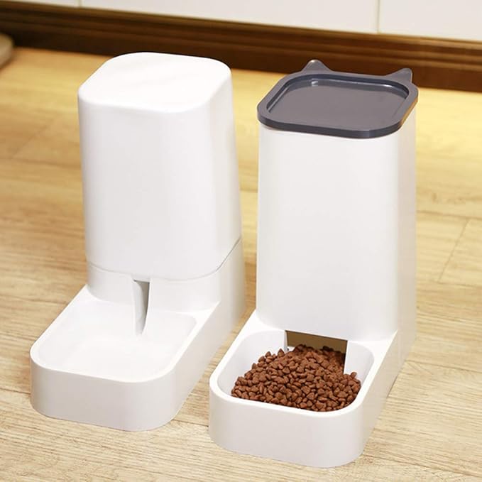 balacoo 1pc Automatic Cat Feeder Opaque Plastic Dog Cat Food Dispenser for Freshness Easy Rotation Grain Supply for Busy Owners