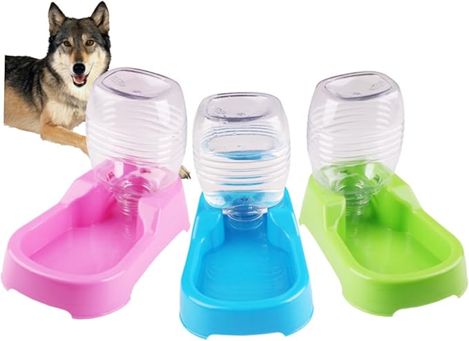 FRCOLOR 2pcs Pet Water Feeder Bowl Creative Dog Water Dispenser Unique Design for Home and Pet Shops Smooth Easy to Green