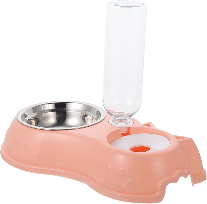 1set Automatic Pet Feeder Dual Bowls Detachable Water and Food Dispenser for Cats and Dogs Convenient and Easy to Design for Daily Feeding