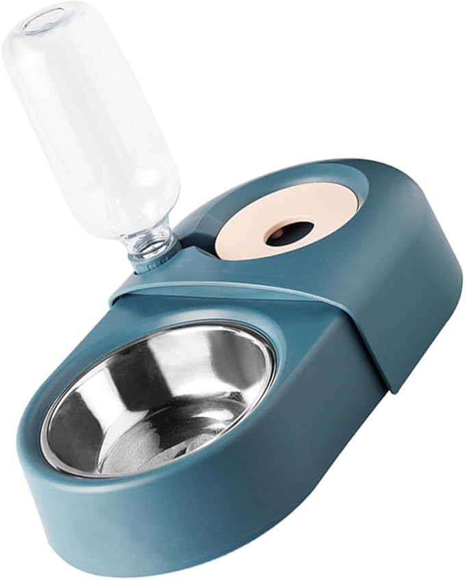 Automatic Dog Water and Food Bowl, Blue Pet Feeder with Spill-Proof Design, Self-Filling Water Dispenser Suitable for Dogs and Cats, Sturdy Pet Supply Bowl for Home Use