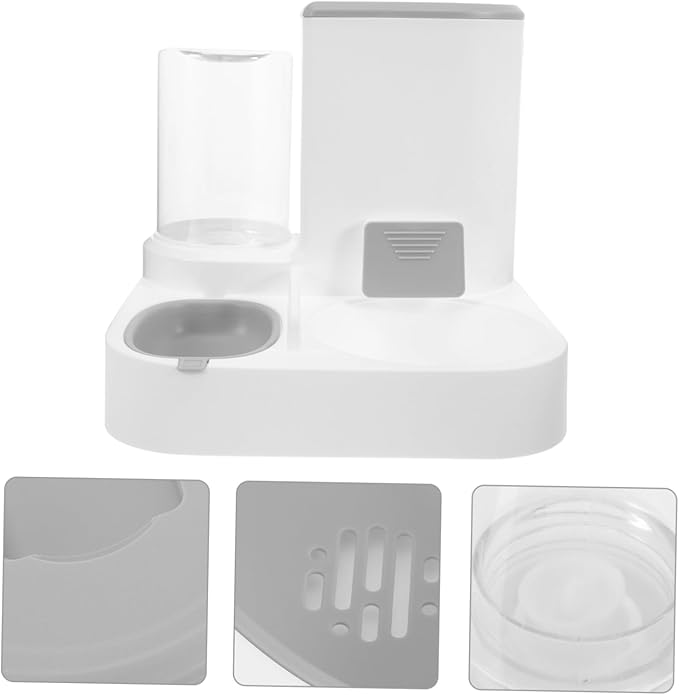 Kisangel Automatic Pet Water Dispenser with Food Feeder Large Capacity Dry and Wet Food Separation for Cats and Dogs Sturdy Design for Multi-pet Households
