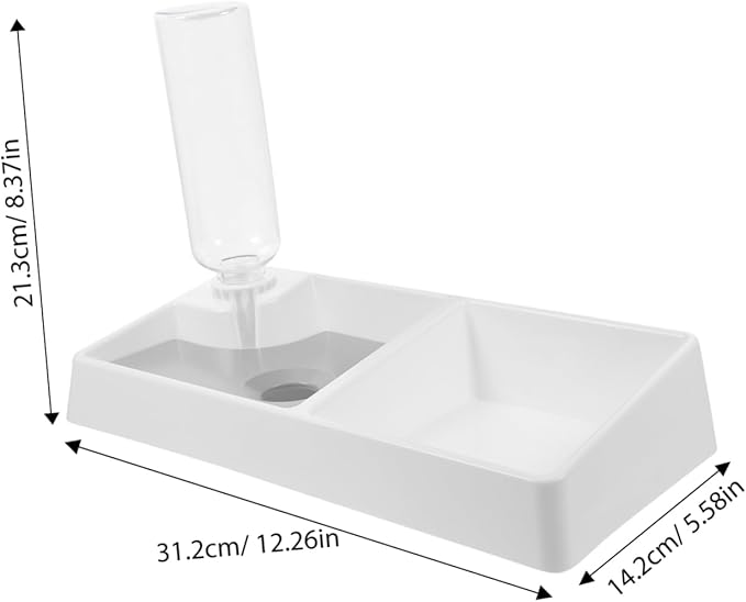 Cat and Dog Bowl Automatic Water Feeder No-Spill Design Dual Pet Feeding and Drinking Dispenser