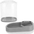 BESPORTBLE Automatic Dog Food Dispenser and Water Bowl Pet Feeder Set for Small to Medium Dogs and Cats, Elegant Gray, Dual Feeding and Drinking Station for Indoor Use
