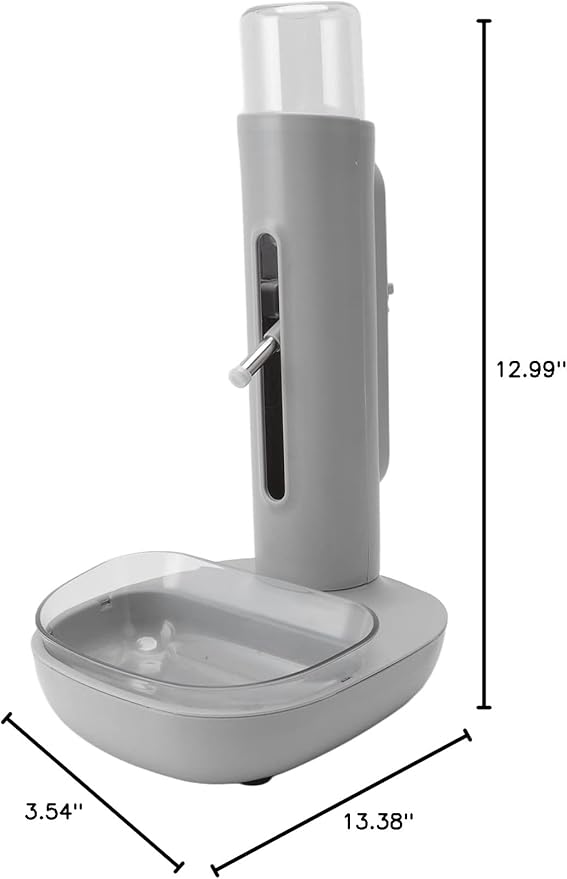 Tbest Automatic Feeders,Pet Water Dispenser Bowl Automatic Height Detachable 480ml Bottle Standing Pet Drinking Feeder for Dog Cat