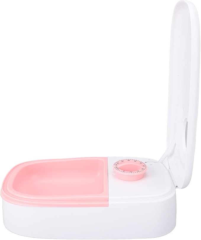 CHICIRIS Automatic Pet Feeder, Smart Timer Dry Wet Food Dispenser with Single Bowl Design for Dogs Small Medium Pets, Portion Control Freshness (Pink)