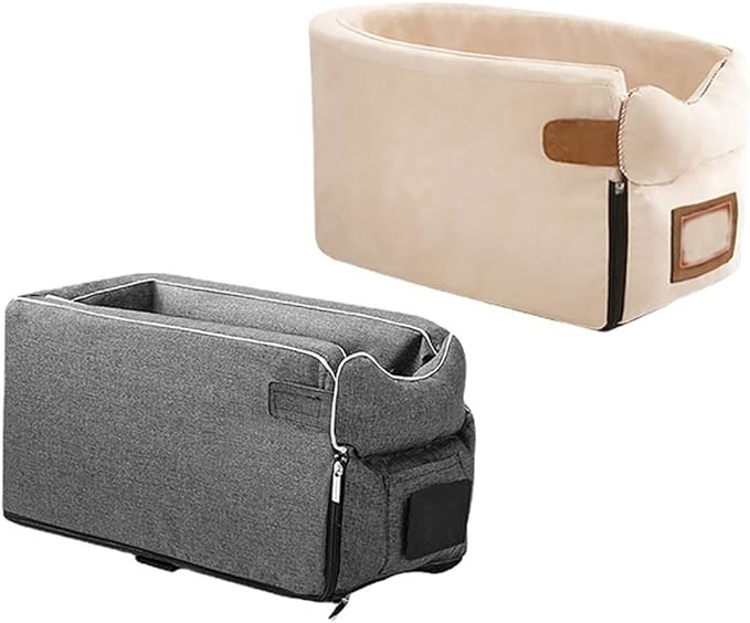 Pet Car Booster Seat,Cat and Dog car seat Cushion,Small Dogs Armrest Booster Seat for Car,with Safety Tethers,for Small Pets Up to 12 Lbs,Non-Slip Base