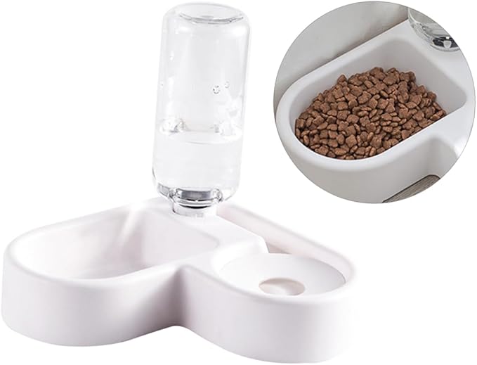 3pcs Automatic Pet Water Feeder and Food Bowl for Dogs and Cats White No- Design Smooth Safe Materials for Home Decor