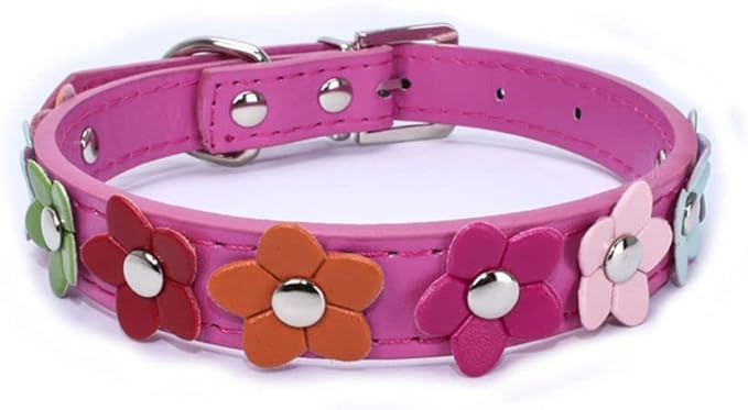 Mini Colorful Flower Puppy Dog Collar Girl Cat Collars Rose XS