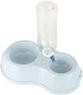 Double Dog Cat Bowl, Multipurpose Large Capacity Automatic Water Refill 2 in 1 Design Pet Feeder Water Dispenser Set, Gravity Feeder Cat Dry Food and Water Set for Indoor