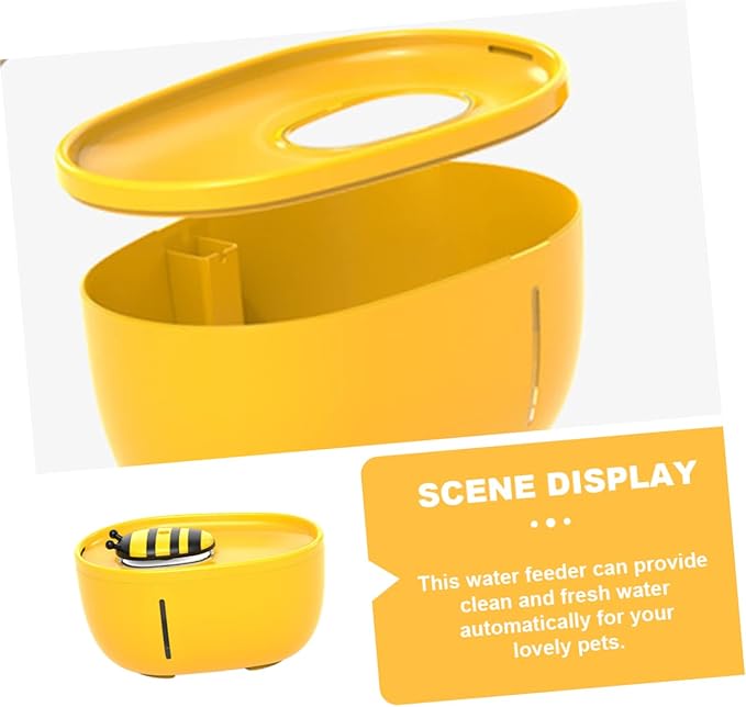 BESPORTBLE Automatic Pet Water Dispenser Cycle Filtration for Cats and Dogs Compact and Portable Design for Easy Use for Busy Pet Owners Honey Bee Water Feeder