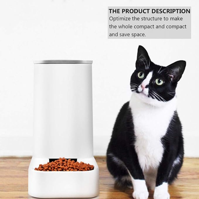 balacoo 1pc Automatic Cat Feeder Opaque Plastic Dog Cat Food Dispenser for Freshness Easy Rotation Grain Supply for Busy Owners