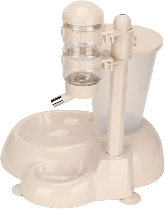 Automatic Pet Water Container with Food Bowl | Liftable & Rotatable Design for Dogs/Cats | 500ML Water Bottle & 800G Food Storage | Secure Base, ABS Material
