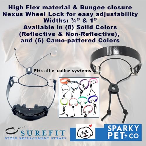 Replacement GPS eCollar with Adjustable Bungee, Multi-Hole Design, and Secure Toggle Closure for Small Dogs (Reflective Pink, Small Neck)
