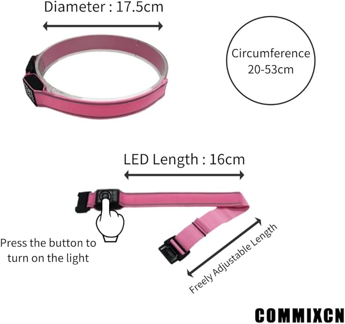 COMMIXCN 2 Pack LED Dog Collar, Light Up Reflective Collar for Small Medium Large Dogs, Universal Use with Standard Buckle, Adjustable for Night Walking Hiking Camping Outdoor (Red)