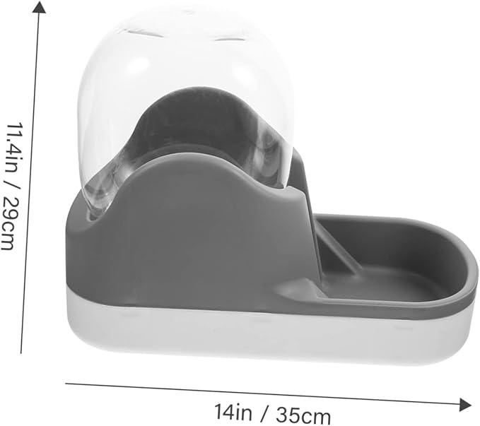 1pcs Cat Water Dispenser Large Capacity Automatic Gravity Pet Feeder for Dogs and Cats Bite-Resistant and Shatter-Resistant Plastic Easy to Clean and Removable Bowl Stylish Grey