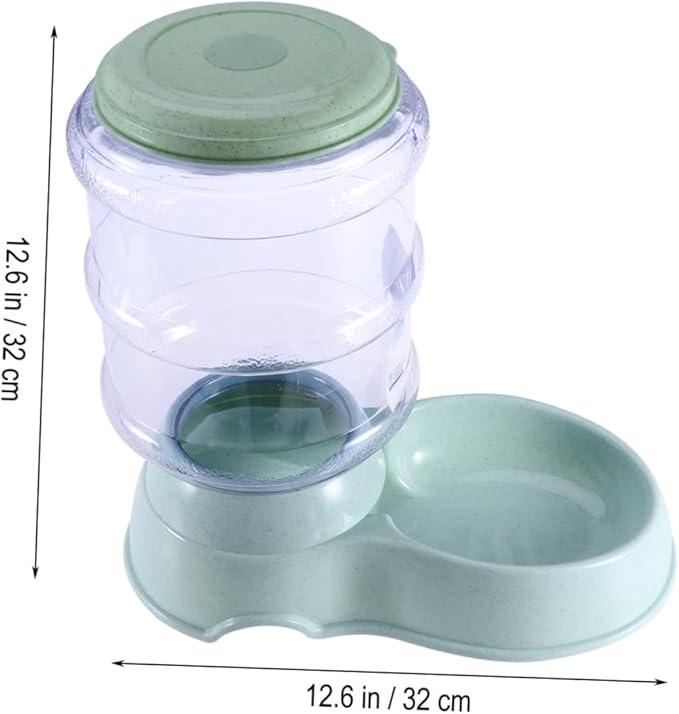 BESPORTBLE Automatic Pet Food and Water Dispenser Plastic Feeder for Dogs and Cats Easy to Clean Fresh Water Supply Green Color for Busy Pet Owners