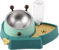 3 in 1 Pet Tableware Dog Food Bowl Automatic Water Dispenser Tilted Elevated Stainless Steel Bowl Detachable Waterer