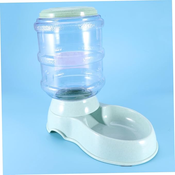 Toyvian 3.8L Automatic PET Food and Water Dispenser Dog Cat Feeder Automatic Feeding System PET Supplies for Cats and Dogs Green Plastic Bowl