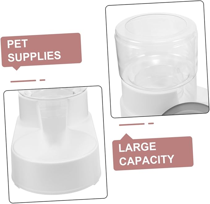 balacoo 2pcs Automatic Cat Feeder Waterer Break-Resistant Plastic Easy-Clean Compact Pet Supply for Dogs and Cats