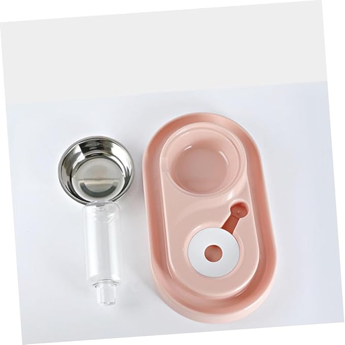 Automatic Dog Water Bowl Dog Feeding Bowl Stand Pet Drink Dish Plastic Stainless Steel Split Design