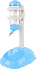 Pet Standing Water Dispenser, Height Adjustable Automatic Water Food Feeder, 500ml Water Bottle Dispenser Standing Feeding Bowl for Cats Puppy Pets (Blue)
