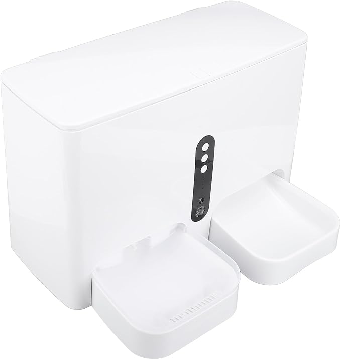 Pongnas Smart Automatic Feeder, Multifunctional Cat Food Dispenser with Camera, Timed Feeding Waterer for Cat Dog, Made from Safe Materials, Dual Power Supply Option
