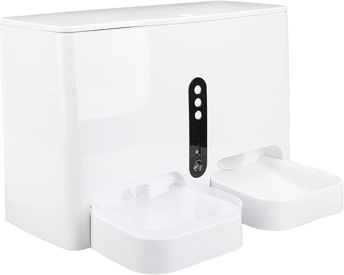 Smart Automatic Feeder with Camera, Timer Feeding, Cat Food Dispenser, Water Fountain for Dog, Dual Power Supply, C Battery, Visual Design, Video Recording, Pet Food Dispenser,
