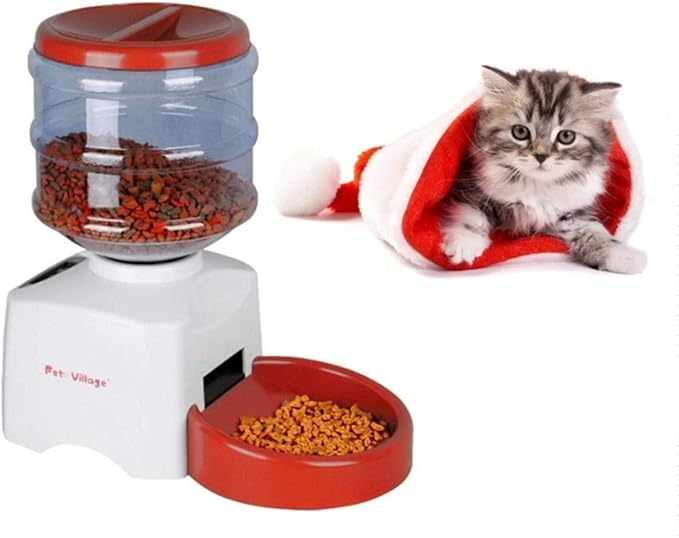 feeders Automatic Feeders Automatic Pet Feeder Fountain Voice Message Recording LCD Screen Dogs Cats Food Dispenser Bowl Dog Cat Smart